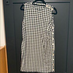 Doen Black and White Checkered Mini Dress